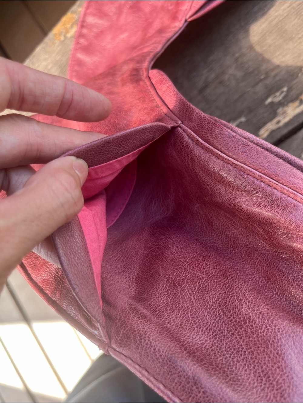Everyday Leather Crescent Crossbody in Dusty Rose - Picture 5 of 6